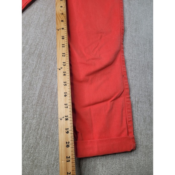 Guess Brittney Cropped Pants Women 29 Orange Denim Mid Rise Stretch Skinny Capri - Picture 12 of 15
